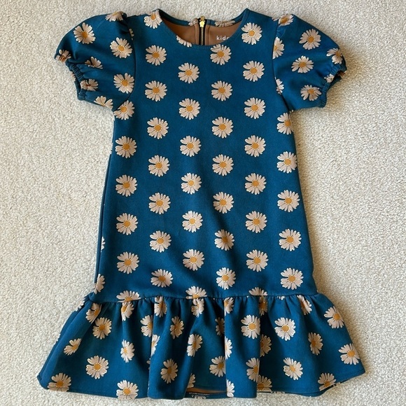 Kidpik Daisy Suedette Dress Allover Daisy Printed Knit Dress Relaxed Fit  7/8 - Picture 1 of 9